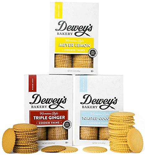 Deweys Bakery Moravian Cookie Thin Variety Pack - Baked in Small Batches - Real  Simple Ingredients - Southern Bakery Recipes - 15 Calories Per Cookie - Pack of 3 9-oz boxes