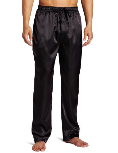 Intimo Men s Classic Satin Pajama Sleep Pants  Blue  X-Large