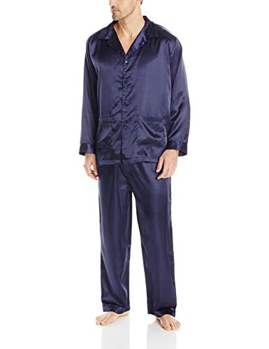 Intimo Classic Mens Satin Pajama  Blue  Small