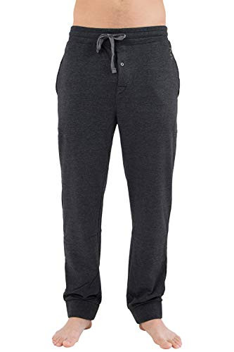 INTIMO Men s Loft Fleece Pajama Sleep Pants  Black  M