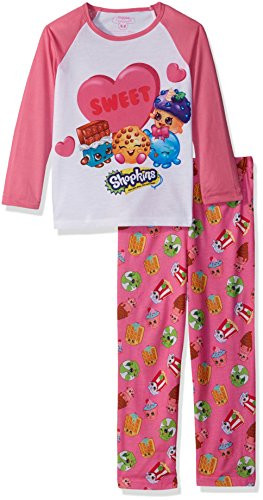 INTIMO Girls  Sweet Treats Raglan 2 Piece Poly  Pink  6 6X
