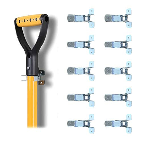 Tool holder wall mount 10 Pack - yard tool organizer wall mount - wall mount can holder - rake hanger for garage - garage shovel hanger - shovel holder wall mount garage - garden tool holder