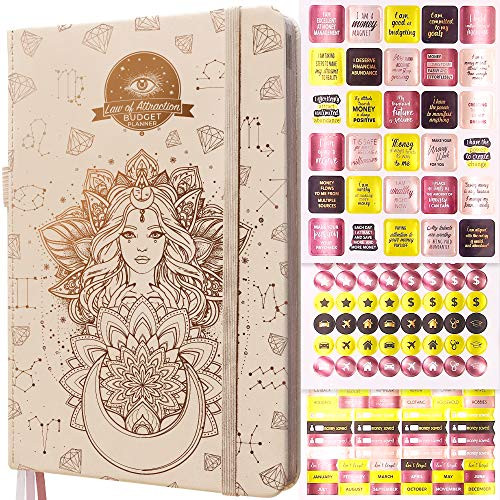 Law of Attraction Budget  and  Wealth Planner - A 12 Month Journey to Financial Freedom -Undated  Vanilla Moonflower-