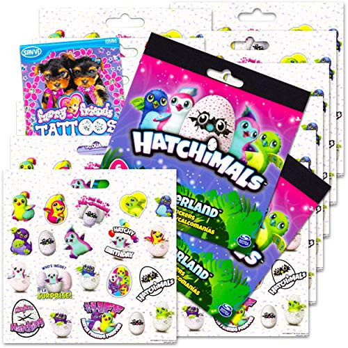 Hatchimals Stickers Party Favors Pack -12 Sheets of Hatchimals Stickers Bundled with Furry Friends Party Temporary Tattoos