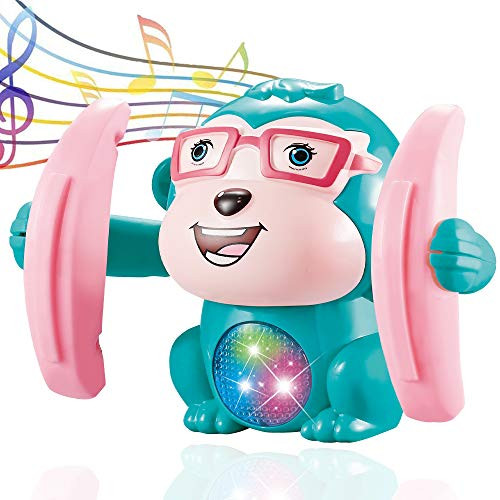 FANSIDI Baby Musical Toys Electric Monkey Dancing Toys 360 ° Roll and Glow Cognitive Interactive Crawling Toy Early Development Gift for 6 Months and Up Baby Infants Toddlers Boys Girls - Green FANSIDI Baby Musical Toys Electric Monkey Dancing Toys 360 ° Roll and Glow Cognitive Interactive Crawling Toy Early Development Gift for 6 Months and Up Baby Infants Toddlers Boys Girls - Green