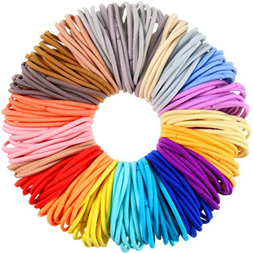 200 Pieces Multicolor Tiny Baby Girls Hair Ties No Crease Hair Bands Bulk Elastics Ponytail Holders -5 cm in Diameter  4 mm  Multicolor-A-