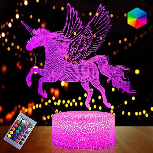 Unicorn Gifts Unicorn Night lamp for Girls Bedroom Dimmable LED Unicorn Bedside Light 16 Colors Change with Remote Control Optical Unicorn 3D Illusion lamp for Kids Birthday Christmas Gifts Unicorn Gifts Unicorn Night lamp for Girls Bedroom Dimmable LED Unicorn Bedside Light 16 Colors Change with Remote Control Optical Unicorn 3D Illusion lamp for Kids Birthday Christmas Gifts