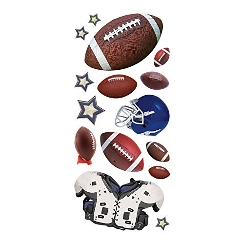 Paper House Productions Football 3D Puffy Stickers  20.7 x 7.9 x 0.3 cm  Multi-Colour