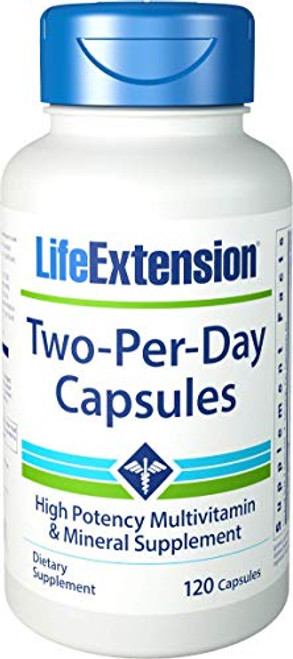 Life Extension Two-Per-Day Capsules Super-Potent Multivitamin  and  Mineral Supplement 120 Capsules