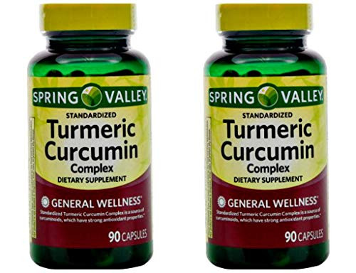 Spring Valley Standerdized Complex Turmeric Curcumin Dietary Supplement Capsules  500 mg  90 count  2 pk