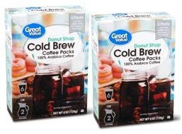 Great Value Cold Brew Coffee Packs  Donut Shop  6 oz  6 Count -Pack of 2-