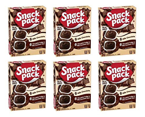 Snack Pack Chocolate Fudge and Milk Chocolate Swirl Pudding Cups 3.25 Oz. 12 Count -Pack of 6- Snack Pack Chocolate Fudge and Milk Chocolate Swirl Pudding Cups 3.25 Oz. 12 Count -Pack of 6-