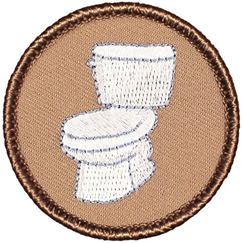 Toilet Patrol Patch - 2 inch Diameter Round Embroidered Patch -Hook Fastener-