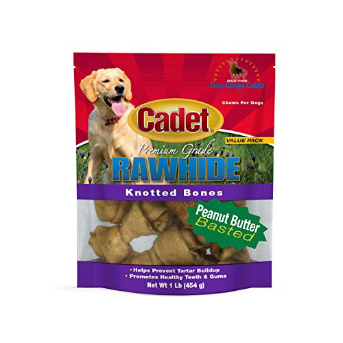 634316 Rawhide Knotted Bone Value Pack Peanut Butter  1 Lb  1Piece