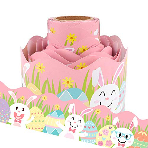 Easter Bunny Egg Bulletin Board Borders Trim for Classroom Decoration Scalloped 36ft