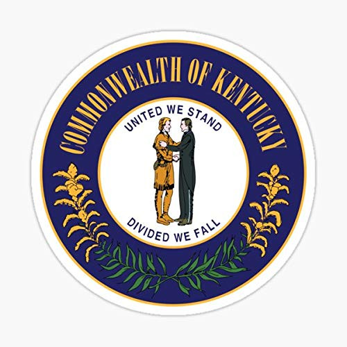 Kentucky State Seal Sticker - Sticker Graphic - Auto  Wall  Laptop  Cell  Truck Sticker for Windows  Cars  Trucks