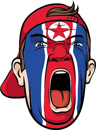 North Corea Football Fan National Flag Face World Cup Soccer Sticker Decal Design - Sticker Decal - Decorative Sticker - Scrapebooks  Cars  Windows  Laptops  Waterbottles