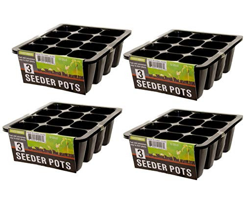 12 Cell Garden Seedling Starter Trays  Seed Germination and Plant Propagation Planting Seeder Pots -12 Trays-