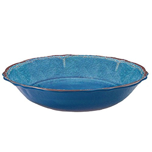 Le Cadeaux Antiqua Salad Bowl, 13.75", Blue Le Cadeaux Antiqua Salad Bowl, 13.75", Blue