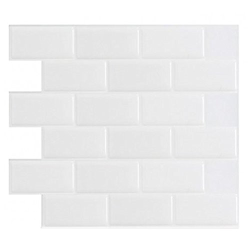 Art3d 12" x 12" Peel and Stick Tile for Kitchen Backsplash, White Subway Backsplash Tile (10 Sheets)