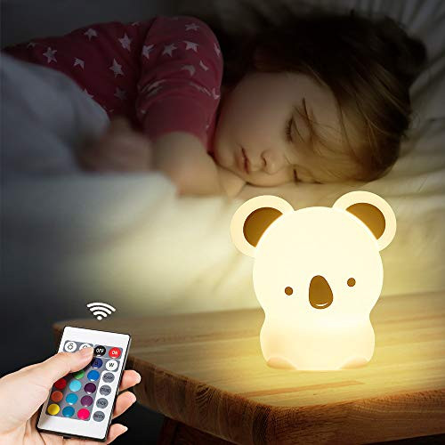 Cute Night Light for Kids Kawaii Room Decor Girls Bedroom Toddler Baby Girl Valentine Gifts Silicone Animals Koala Lamp Color Changing Nursery Portable Squishy Soft Nightlight Children Boys Remote Cute Night Light for Kids Kawaii Room Decor Girls Bedroom Toddler Baby Girl Valentine Gifts Silicone Animals Koala Lamp Color Changing Nursery Portable Squishy Soft Nightlight Children Boys Remote