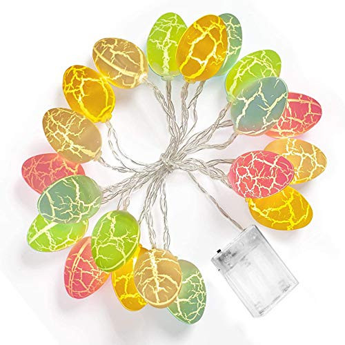 Easter Egg Lights Battery  Operated 10 ft 20 LEDs Easter Egg Shape LED String Lights Fairy String Lights Decor for Easter Spring Theme Party for Bedroom Indoor Outdoor  Home Decorations