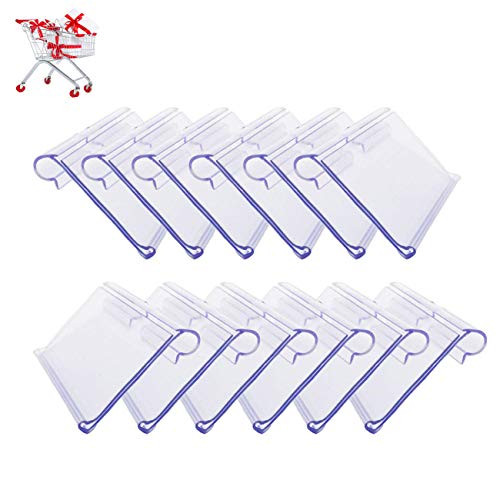 50 Pack Basket Labels Clip On  Clear Plastic Label Holder Bin Labels  Wire Shelf Labels Merchandise Sign Display Holder for Storage Baskets  Classification Mark -3.15 x 1.66 Inch-