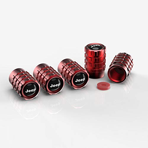 Metallic 5 pcs car tire caps tire Valve caps for Jeep Valve stem caps for Jeep Wrangler Accessories for Women Men tire stem Valve caps for Jeep Grand Cherokee Accessories tire stem caps tire air Cap