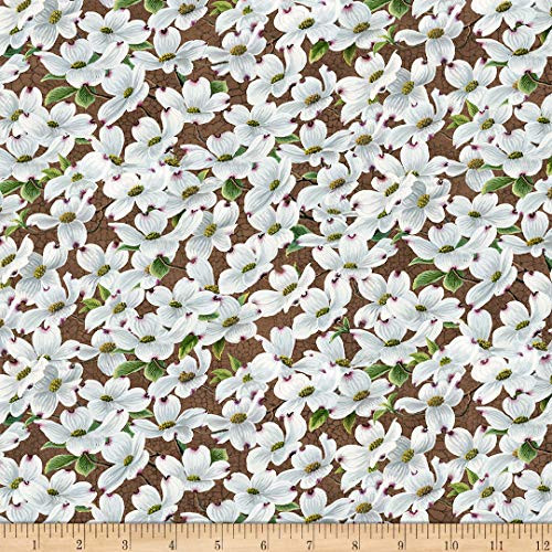 Joys of Spring Brown Dogwood Fabric 23008-36 from Northcott by The Yard