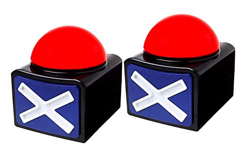 RIBOSY Set of 2  Game Answer Buzzer - Game Buzzer with Lights and Sound Trivia Quiz Got Talent Buzzer - Buzzer Buttons for Game Show