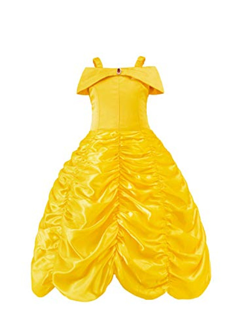 Juammy Princess Girls Party Costumes Belle Cosplay Yellow Dress 120 4-5 Years
