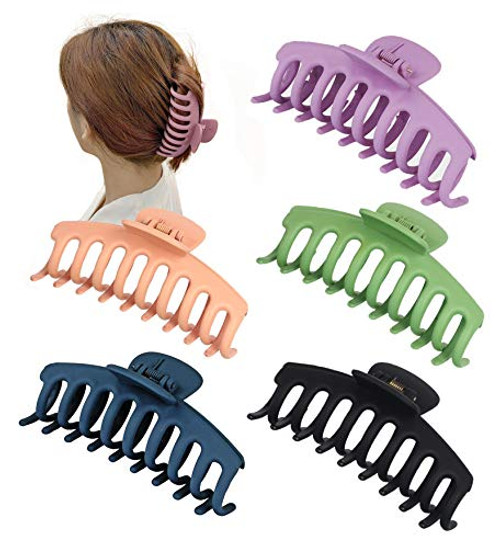 5 Packs Big Hair Claw Clips 4 Inch Nonslip Large Claw Clip for Women and Girls Thin Hair Strong Hold Hair Clips for Thick Hair 5 Color Available 5 Packs Big Hair Claw Clips 4 Inch Nonslip Large Claw Clip for Women and Girls Thin Hair Strong Hold Hair Clips for Thick Hair 5 Color Available