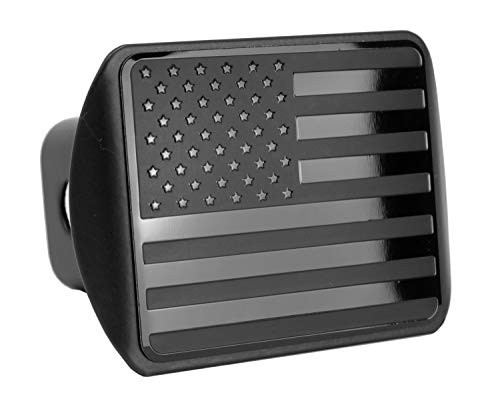 USA US American Stainless Steel Flag Metal Emblem on Metal Trailer Hitch Cover (Fits 2" Receivers, Black) USA US American Stainless Steel Flag Metal Emblem on Metal Trailer Hitch Cover (Fits 2" Receivers, Black)