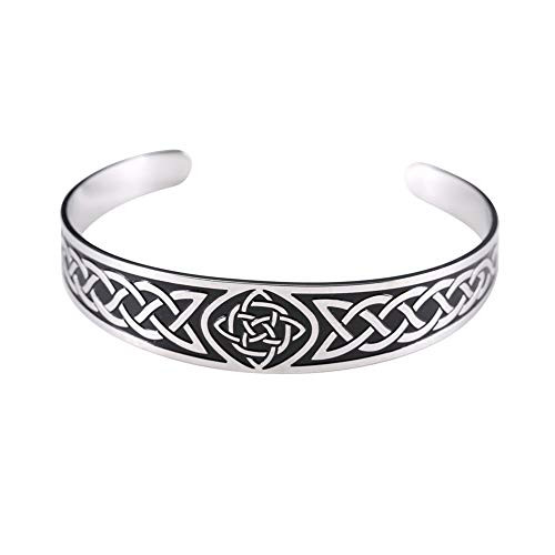 LUSSO Celtic Knot Magnetic Therapy Bracelet Stainless Steel Cuff Bangle Vintage Symbol Norse Amulet Health Care Jewelry for Women Men -Vintage Silver- LUSSO Celtic Knot Magnetic Therapy Bracelet Stainless Steel Cuff Bangle Vintage Symbol Norse Amulet Health Care Jewelry for Women Men -Vintage Silver-