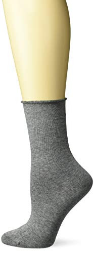 K. Bell Women s Relaxed Top Casual Cotton Crew Socks  Charcoal  Shoe Size  4-10