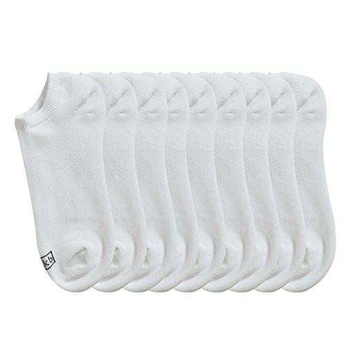K. Bell Women s No Show Socks -Pack of 10 Pairs-  Sock size 9-11  SHOE SIZE 4-10  White