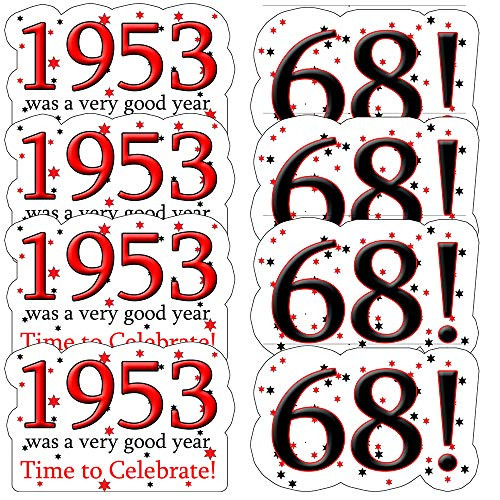 1953 68th Birthday Sticker Seal -24 Pieces- by Partypro