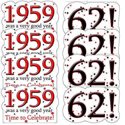 1959 62nd Birthday Sticker Seal -24 Pieces- by Partypro
