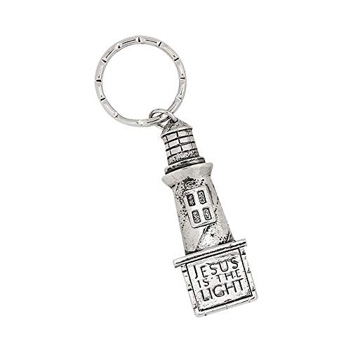 Jesus is the Light Lighthouse Key Chains - Set of 12 - Religious Gifts  VBS  Sunday School and Church Supplies