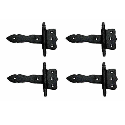 Wrought Iron Rustproof Cabinet Door/Gate Hinge Black 5 Inch Set Of 4