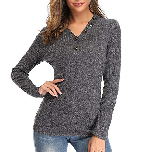 Womens Casual Crew Neck Color Block Oversized Lightweight Sweater Long Sleeve Knit Pullover Jumper Tops Gray