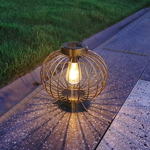 Solar Lantern Outdoor pearlstar Metal Solar Light with Base Waterproof for Garden Yard Patio Pathway Decoration - 8 Solar Table Lamp - Hanging Solar Light -Copper- Solar Lantern Outdoor pearlstar Metal Solar Light with Base Waterproof for Garden Yard Patio Pathway Decoration - 8 Solar Table Lamp - Hanging Solar Light -Copper-