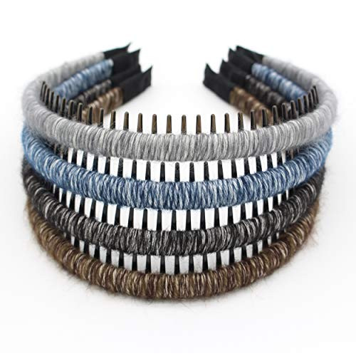 JOBAND Fashion hair headband Hairbands for women Non-slip Hair Accessories wool knit hair band Resin comb teeth hair hoop -4 color-