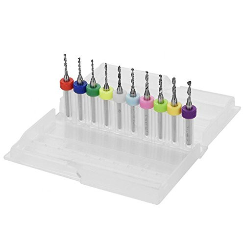 1.1-2.0mm Tungsten Carbide Micro Drill Bit Bits Set Tool Accessories Power Tools for PCB Print Circuit Board 10Pcs