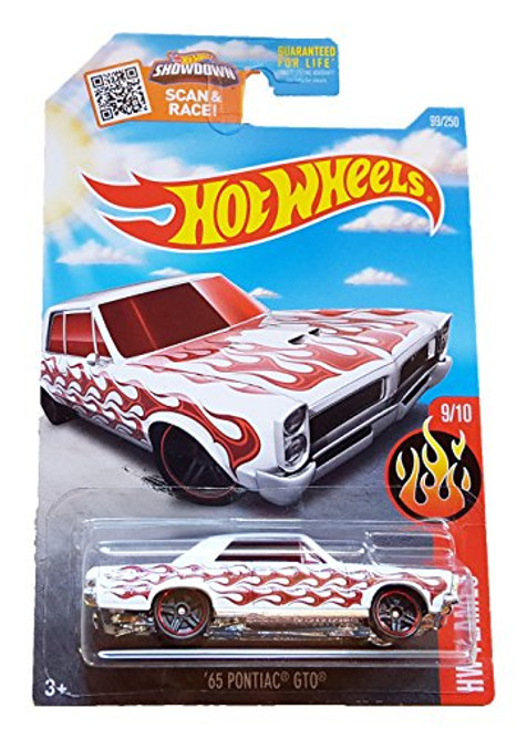 Hot Wheels - 2016 HW Flames 9 10 - 65 Pontiac GTO on Spring Edition Card 99 250 by Mattel Hot Wheels - 2016 HW Flames 9 10 - 65 Pontiac GTO on Spring Edition Card 99 250 by Mattel