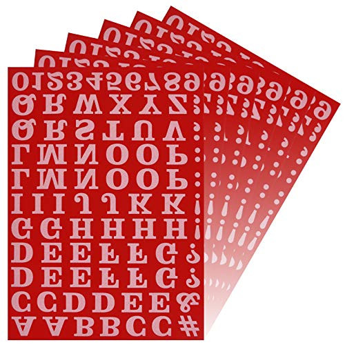 Lanstics 6 Sheets Iron-on Letters Number Symbol  Soft Flock Iron on Letters Number Symbol Three-Dimensional Heat Transfer Letters for T-Shirt Clothes Bags DIY Craft Decor -Red-