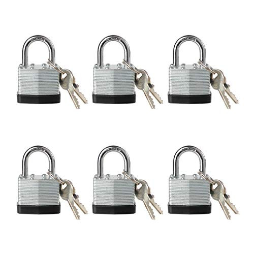 Fu Volante Lock  Laminated Steel Keyed Padlock  Keyed Alike Locks  Normal Shackle Padlock-Pack of 6