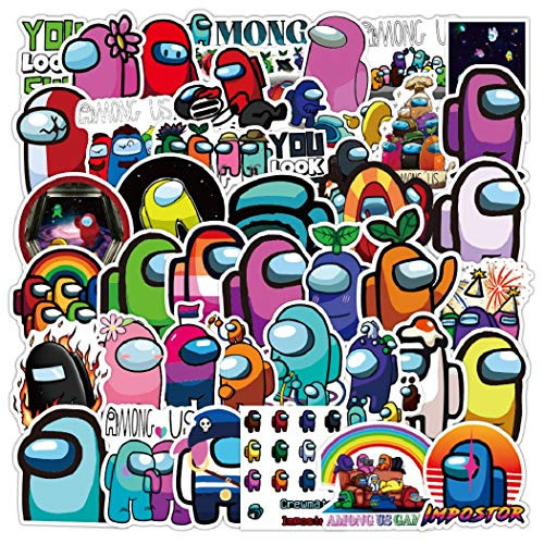 HANTERE 50Pcs Pack Among Us Sticke Among Us Fandom Crewmate Game Stickers for Computer Laptop Phone Travel Luggages Motorcycle Cartoon Water Bottle HANTERE 50Pcs Pack Among Us Sticke Among Us Fandom Crewmate Game Stickers for Computer Laptop Phone Travel Luggages Motorcycle Cartoon Water Bottle
