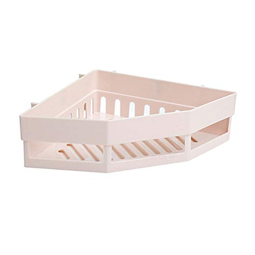 Bathroom Accessories Punch-free Wall Shelfbathroom Shelf Storage Rack Bathroom Tripod Wall-mounted Corner Seamless Organizer -Beige-