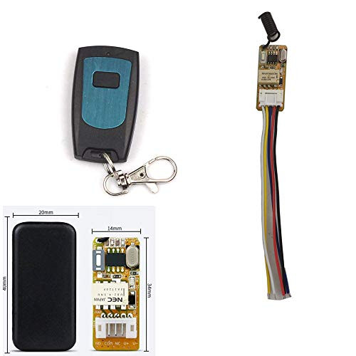 DC 3.3V 3.5V 3.7V 5V 12V 1A Micro Wireless Remote Control Relay Switch Momentary Low Wide Voltage Load Waterproof Controller Power Button ON Off Receiver 433MHz -Mometary 433MHz-